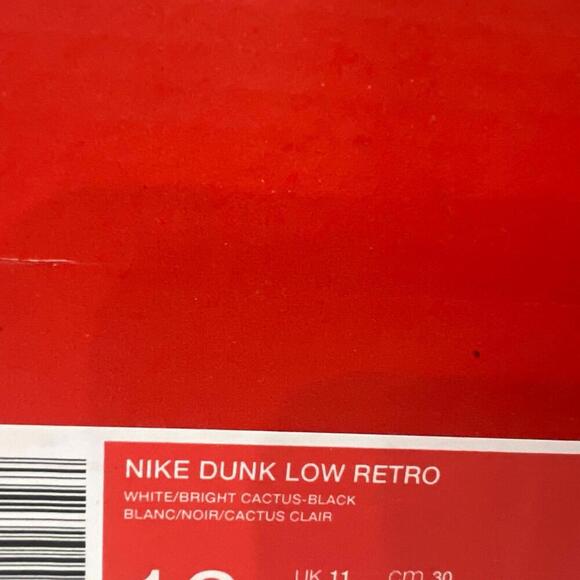 Nike Dunk Low Retro White/Bright Cactus Black DV0833 110 Men\'s Size 11.5 main image 7